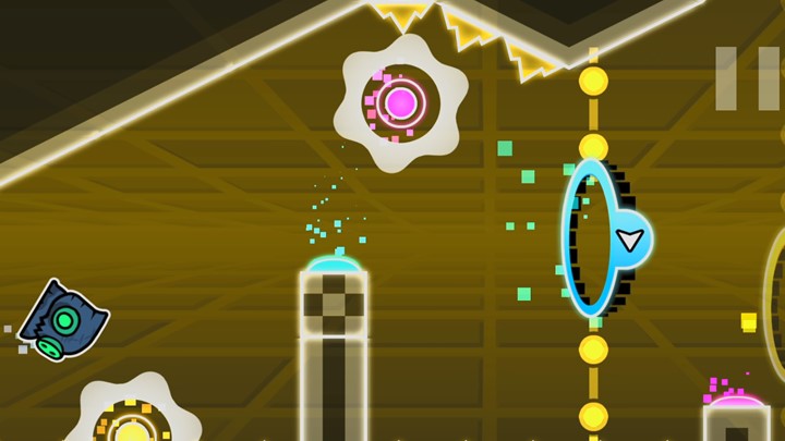 Freeze frame of a level
