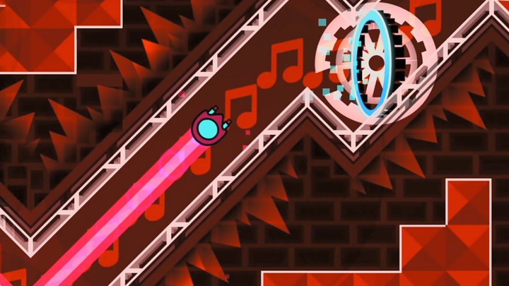Freeze frame of a level